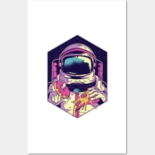 astronaut: donut & pizza Posters and Art